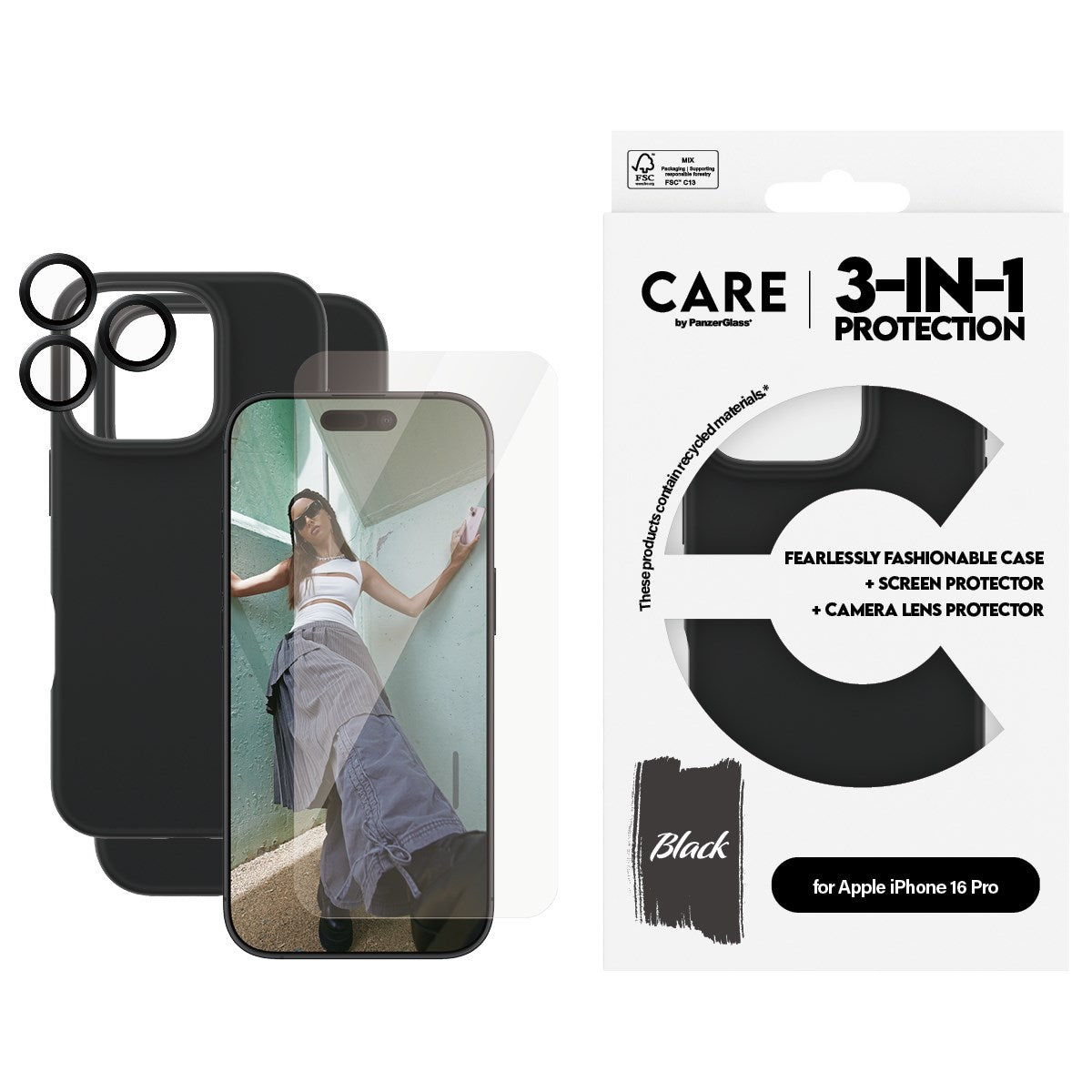 CARE by PanzerGlass® 3-in-1 Bundle iPhone 16 Pro